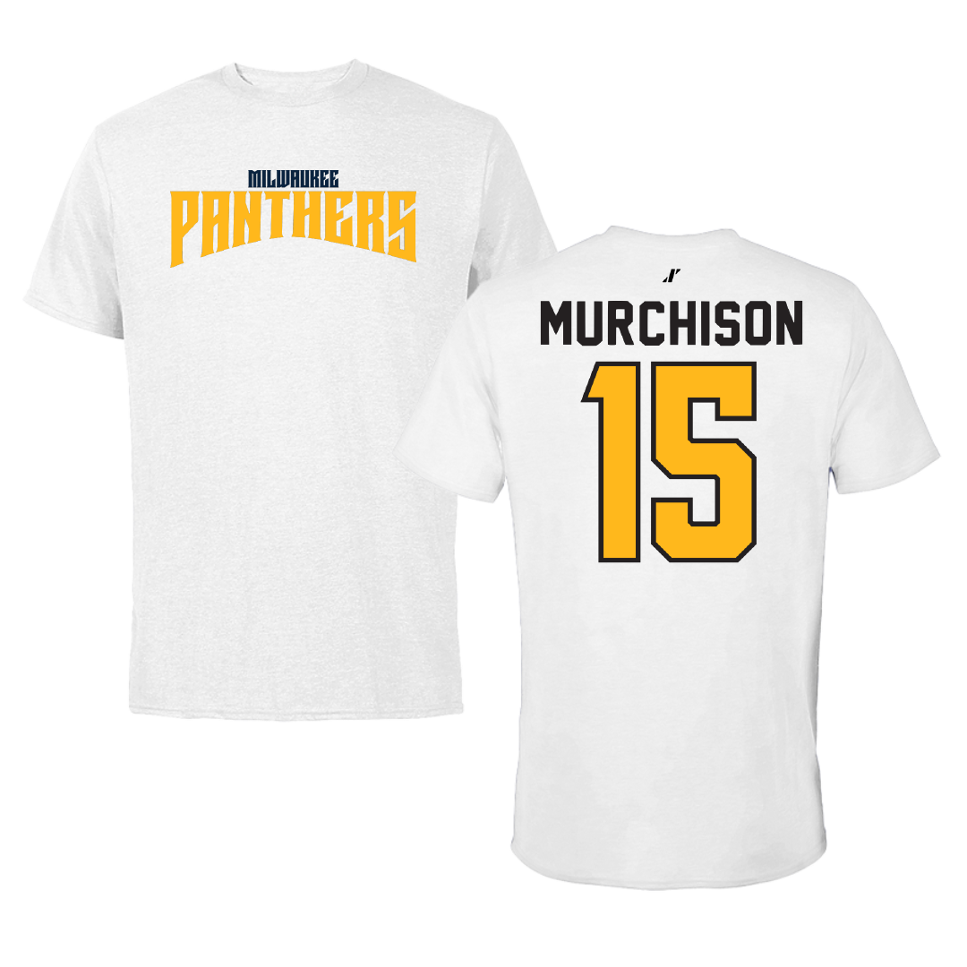 University of Wisconsin-Milwaukee Basketball White Classic Performance Tee - #15 Simeon Murchison