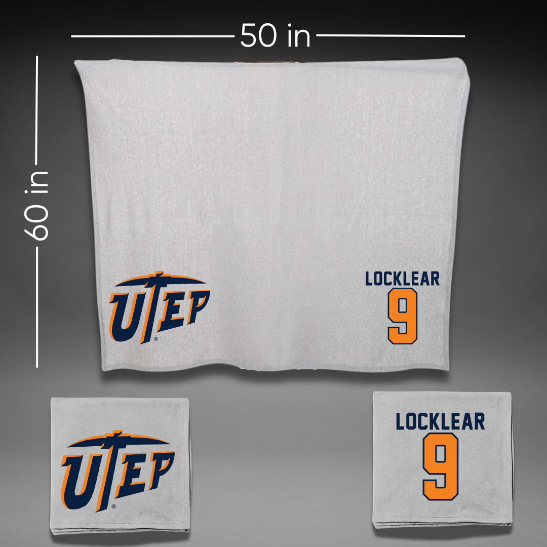 University of Texas at El Paso Football Gray Blanket - #9 Skyler Locklear