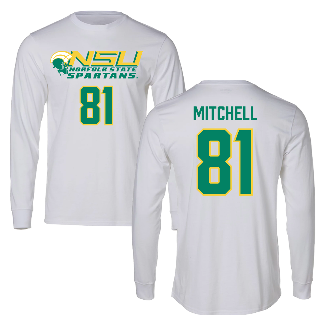 Norfolk State University Football White Long Sleeve - #81 Elyjah Mitchell
