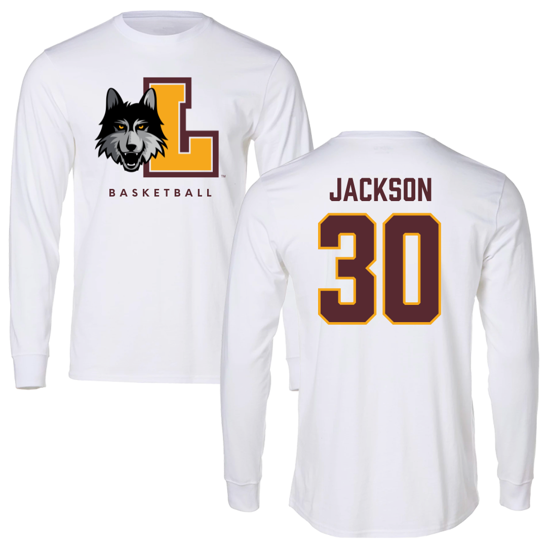 Loyola University-Chicago Basketball White Mascot Long Sleeve - #30 Destiny Jackson