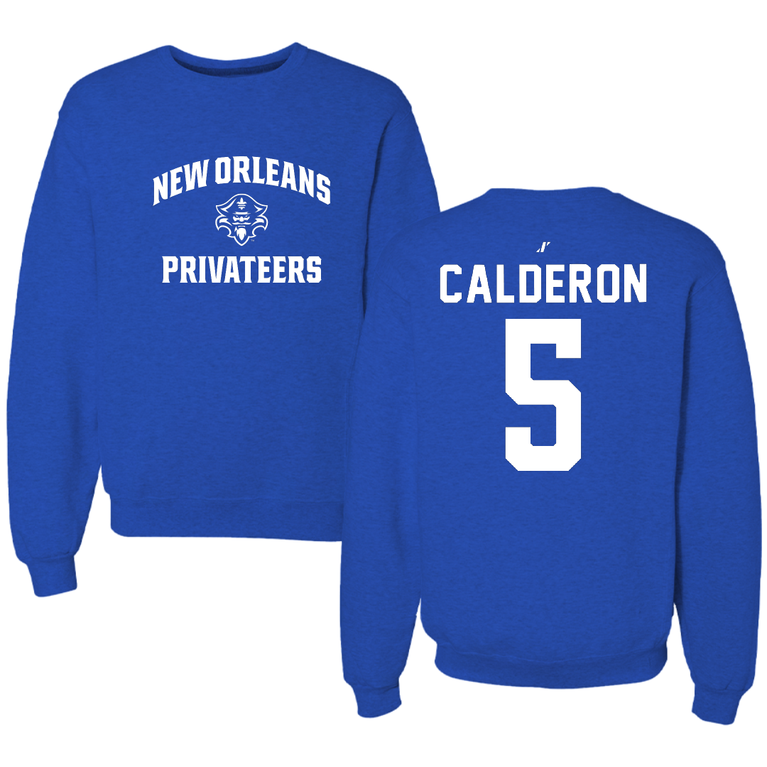 University of New Orleans Basketball Blue General Crewneck - #5 Alexis Calderon