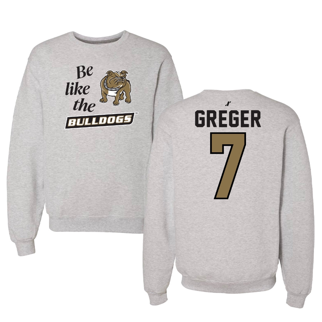 Bryant University Baseball Light Gray Be Like Us Crewneck - #7 Gavin Greger