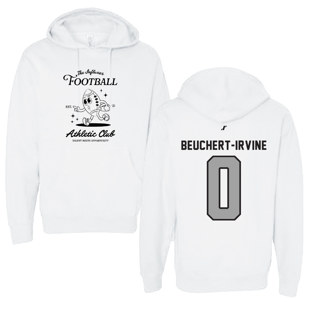 Football White Influxer Athletic Club Hoodie - #0 Sage Beuchert-Irvine