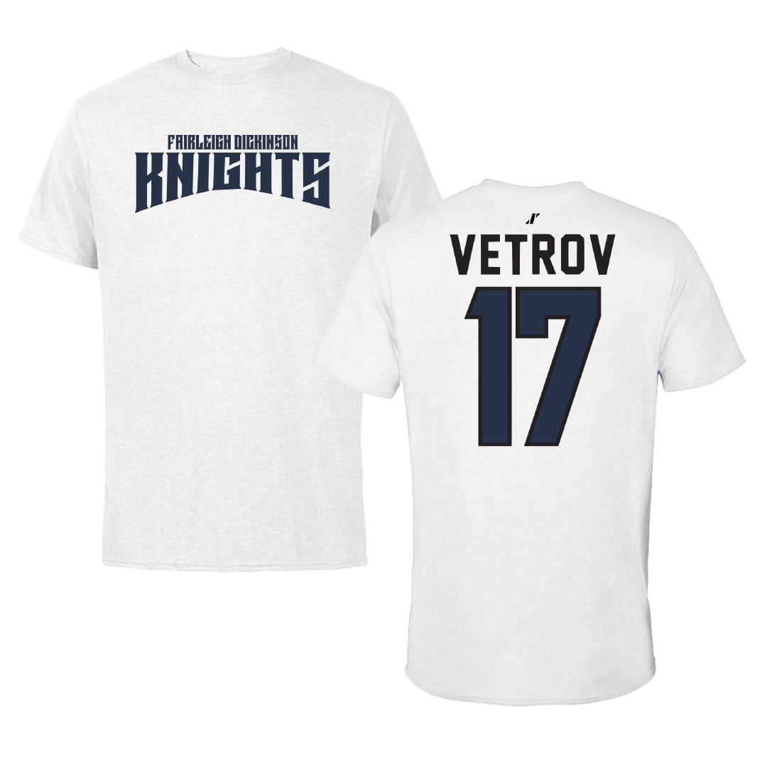 Fairleigh Dickinson University-Metropolitan Campus Volleyball White Classic Tee - #17 Artem Vetrov