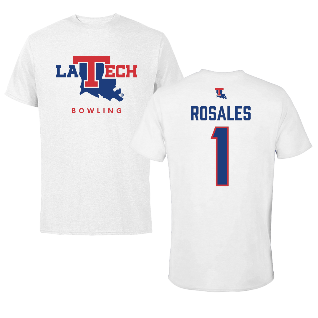 Louisiana Tech University Bowling White Performance Tee - #1 Patricia Rosales