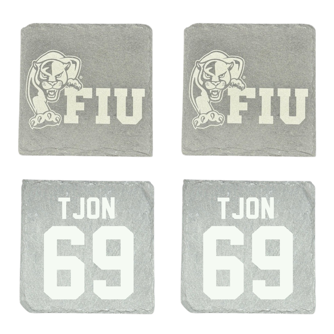 Florida International University Football Stone Coaster (4 Pack)  - #69 Ming Tjon