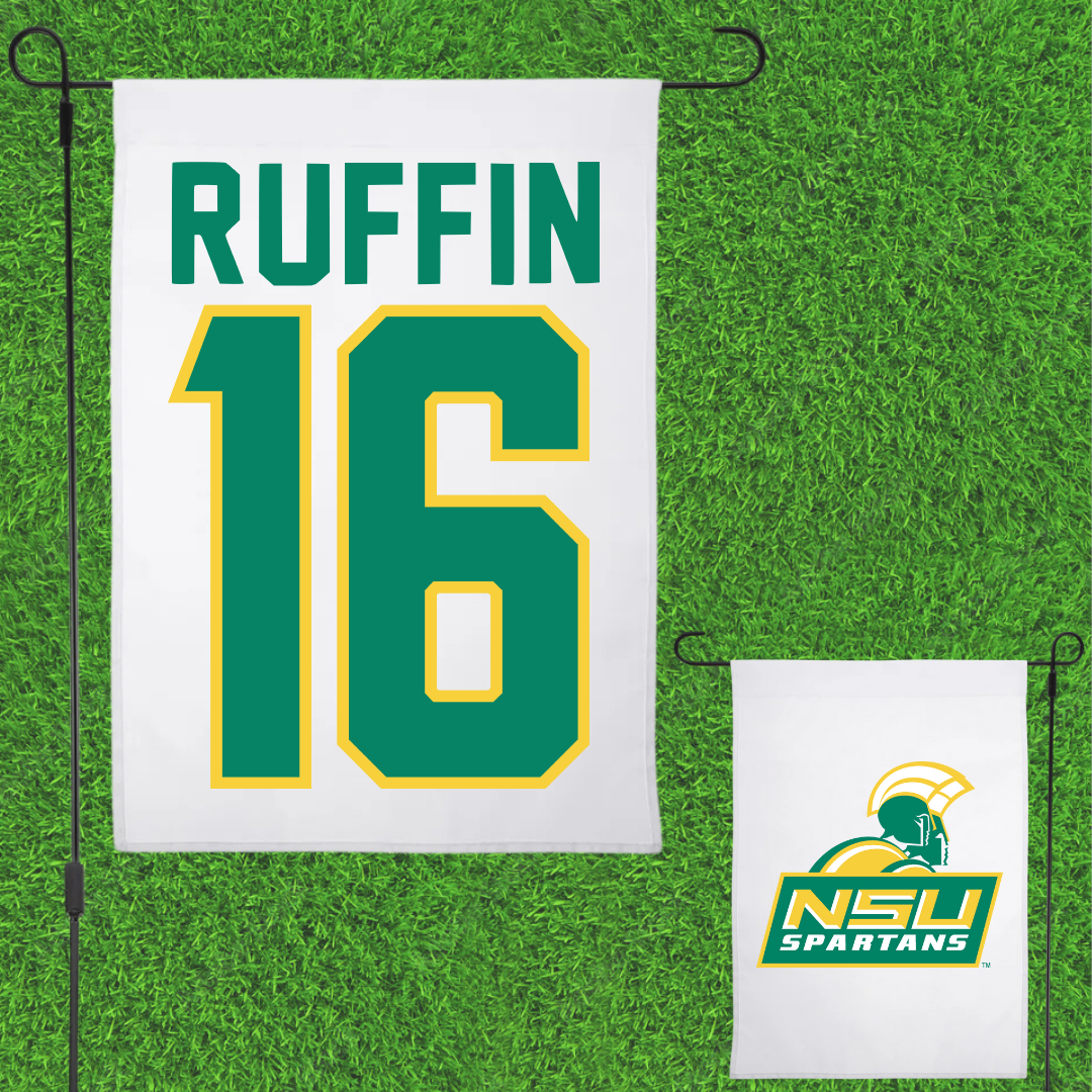 Norfolk State University Football White Garden Flag - #16 Christian Ruffin