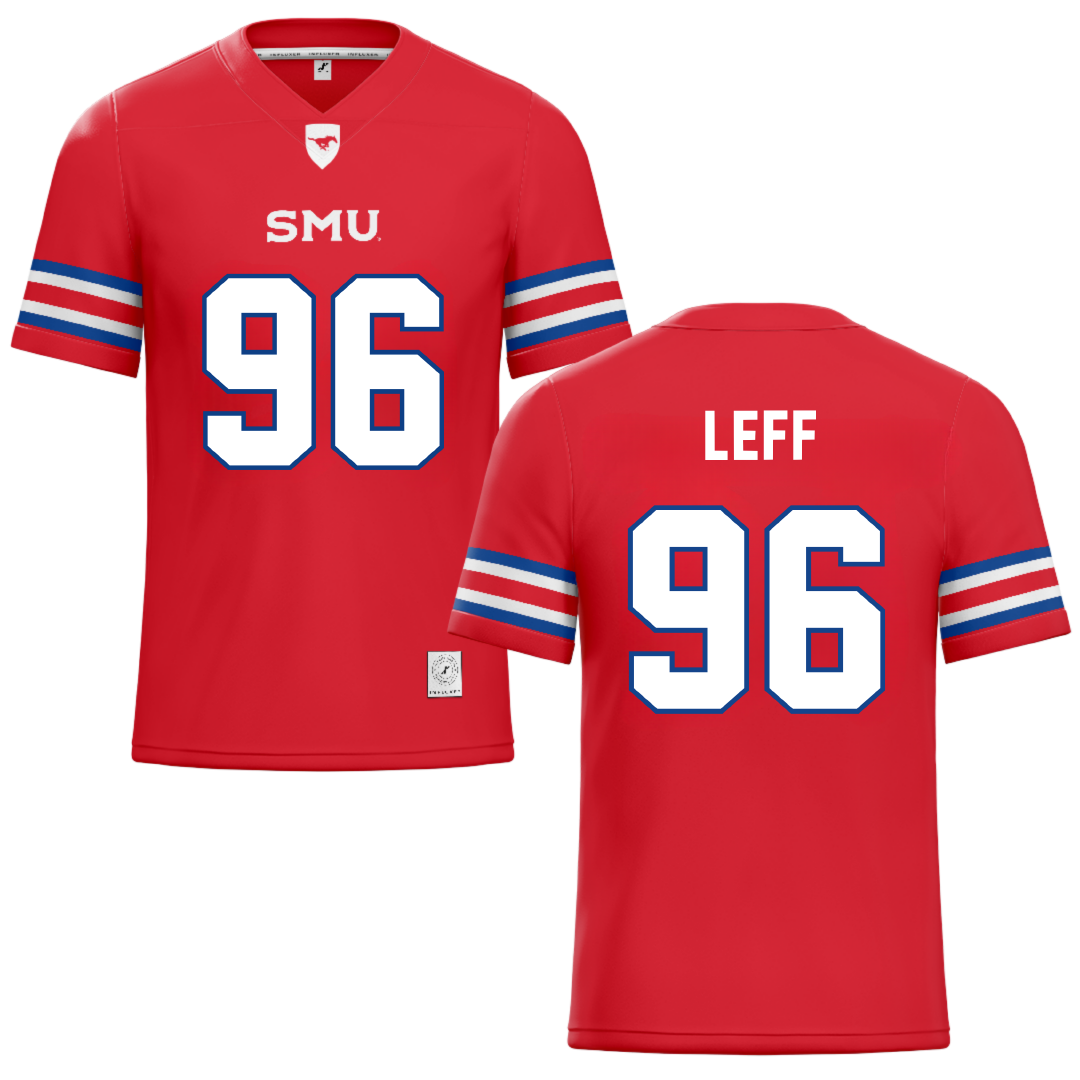Southern Methodist University Red Football Jersey - #96 Josh Leff
