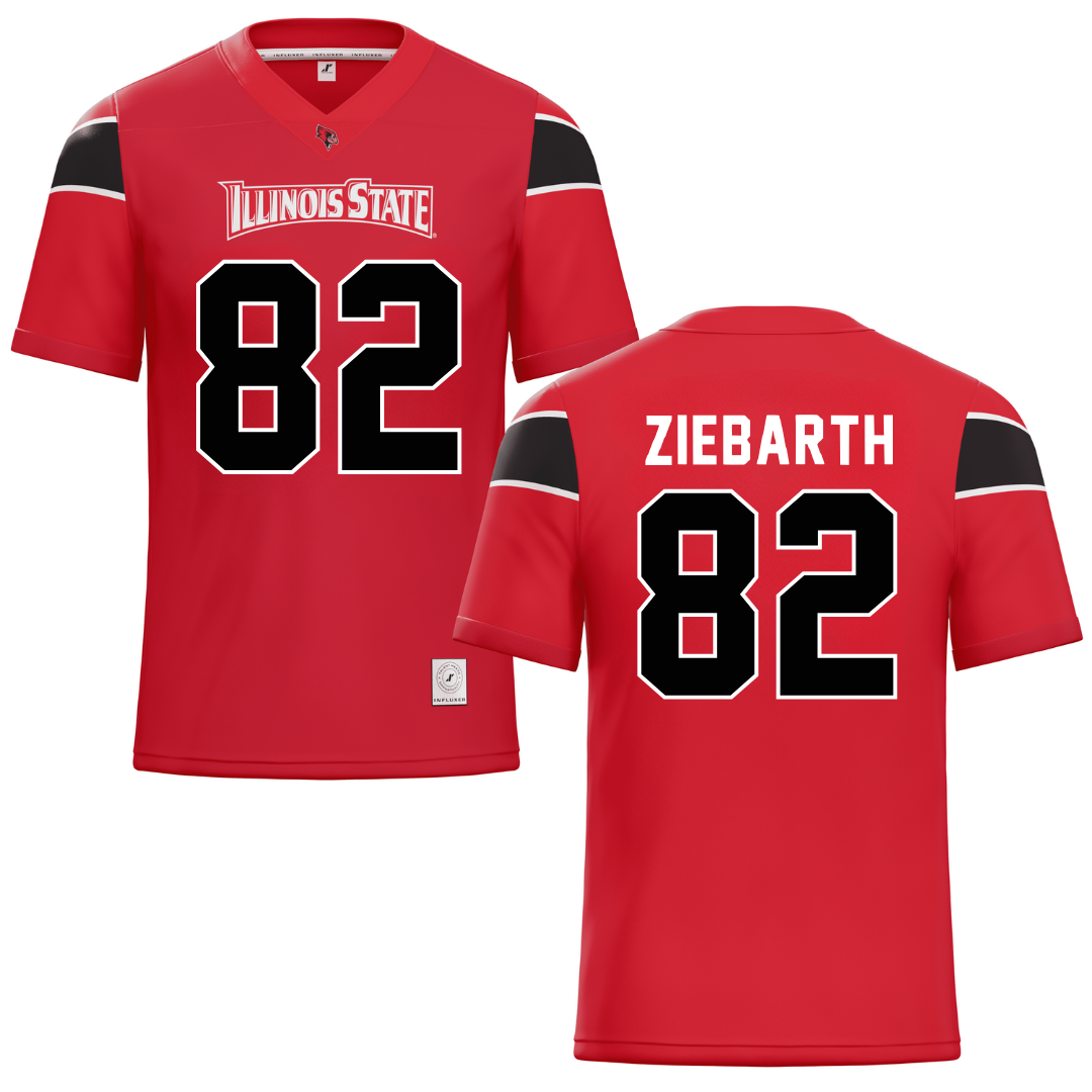 Illinois State University Red Football Jersey - #82 Max Ziebarth