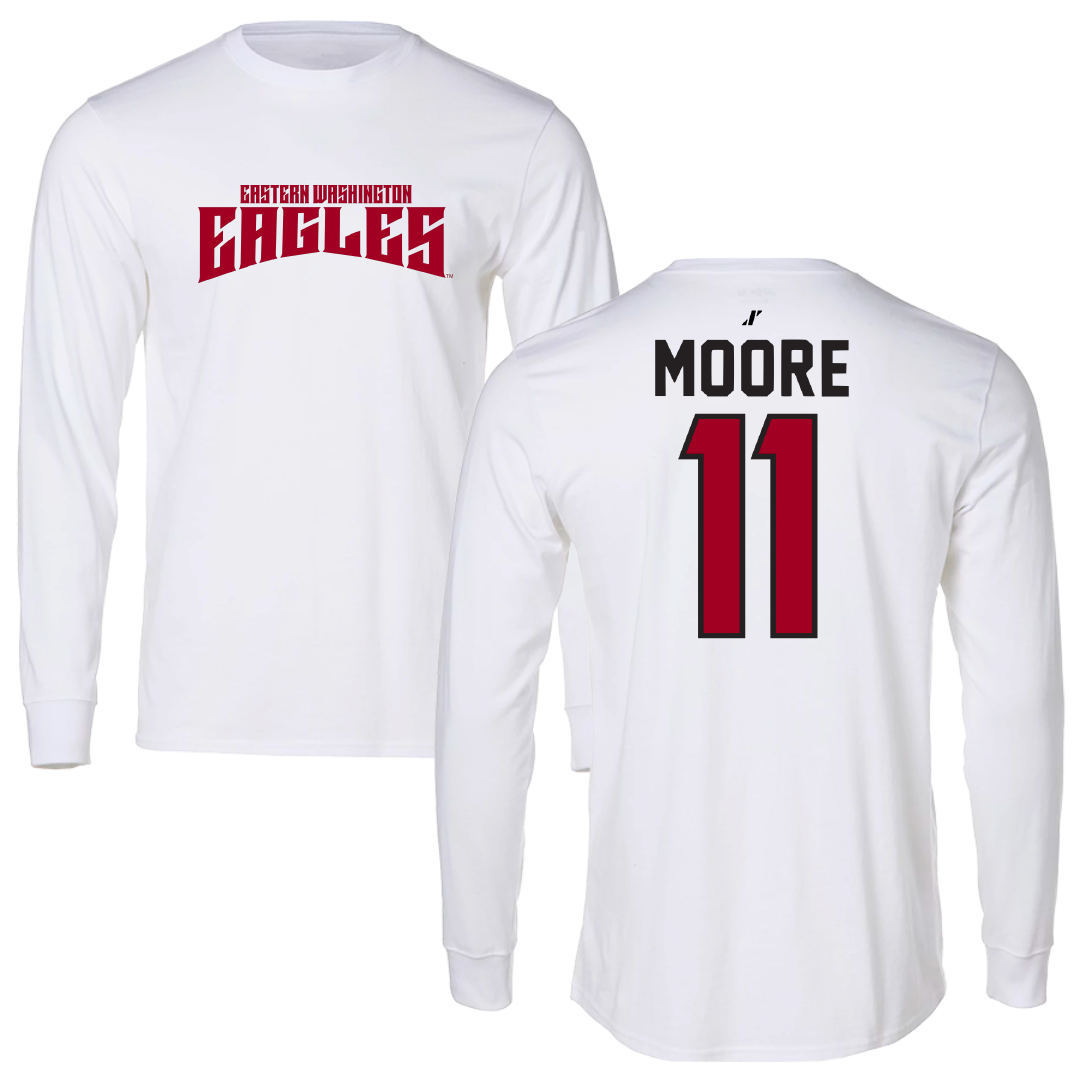 Eastern Washington University Soccer White Classic Long Sleeve - #11 Kendall Moore