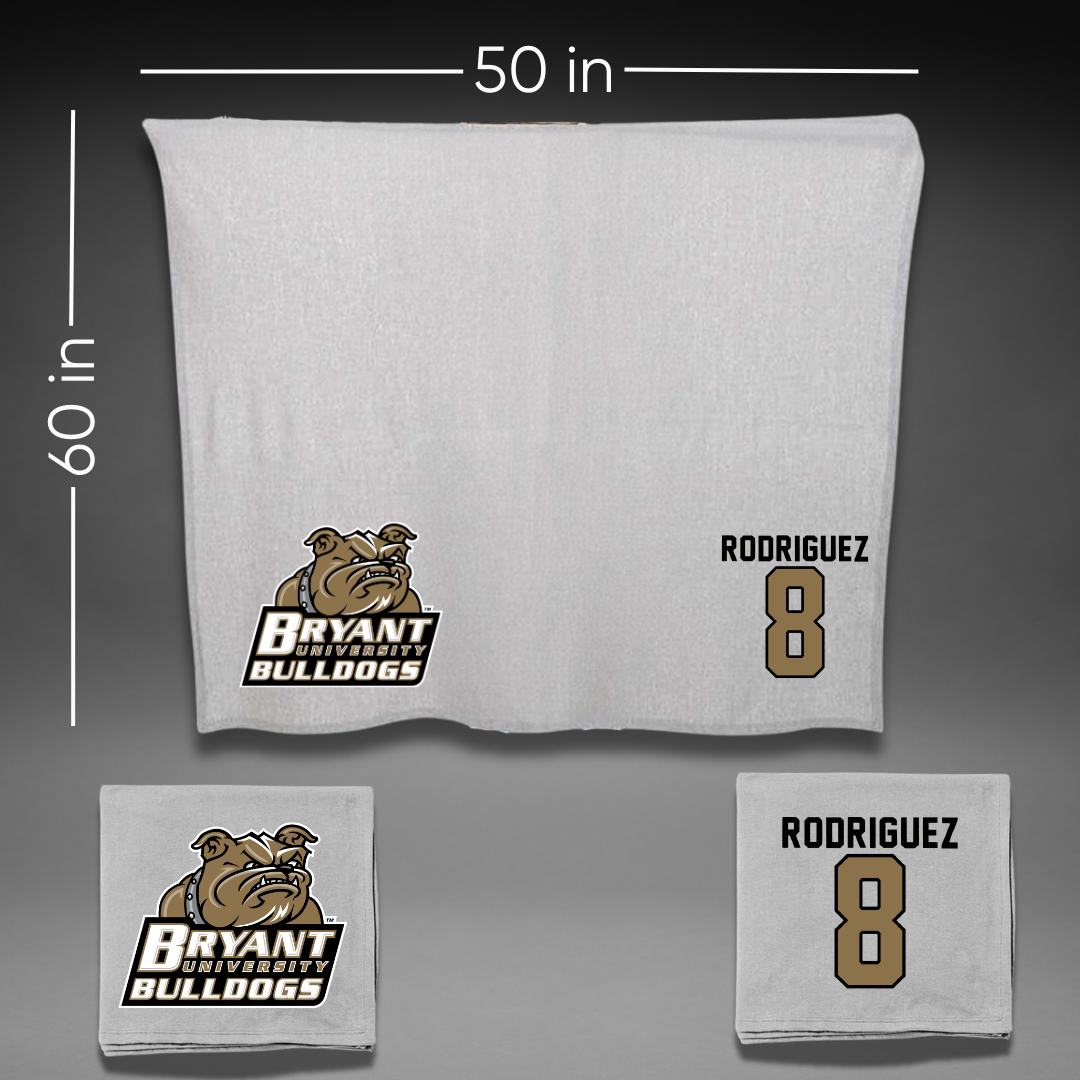 Bryant University Soccer Gray Blanket - #8 Diego Rodriguez