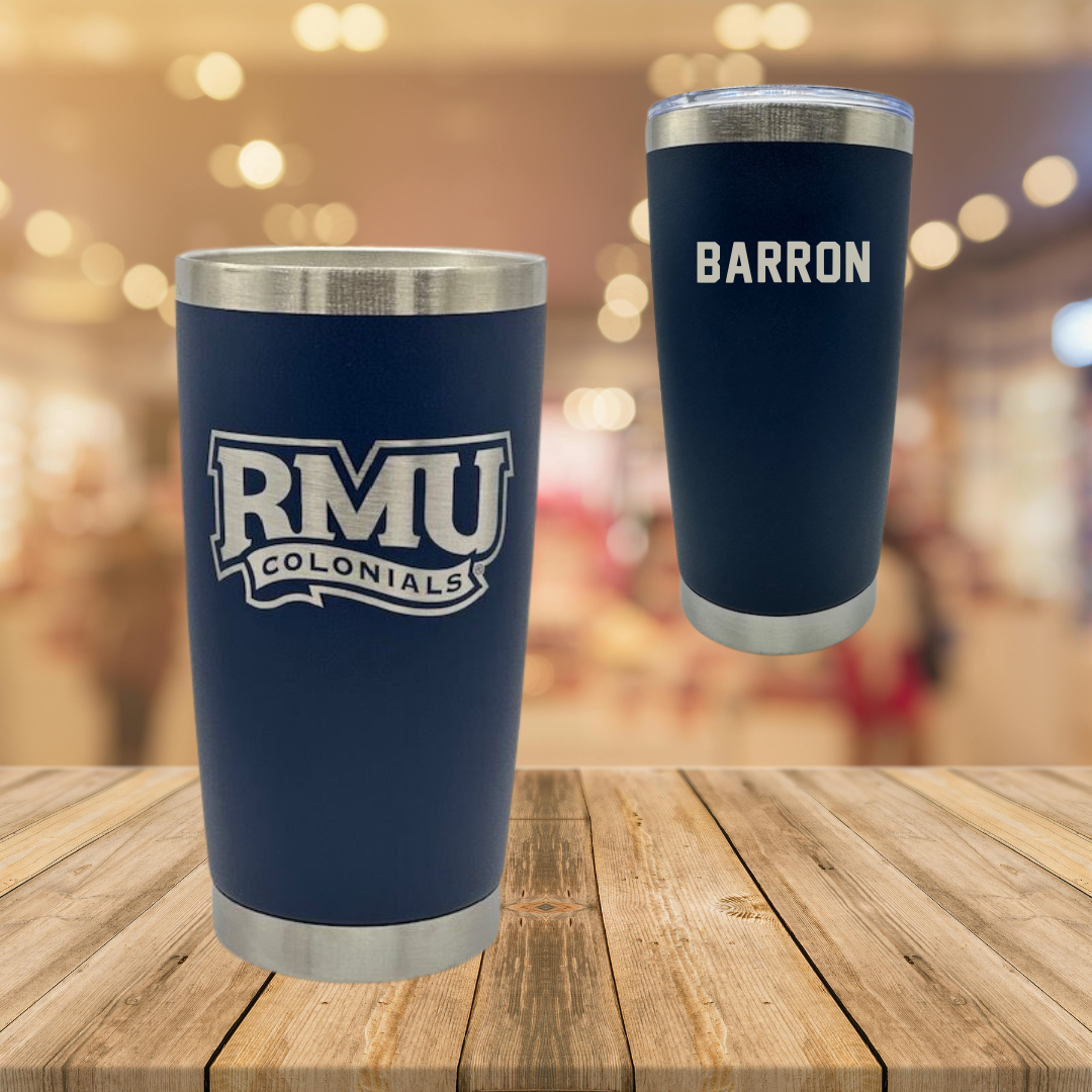 Robert Morris University TF and XC Navy Stainless Steel Tumbler - Seth Barron