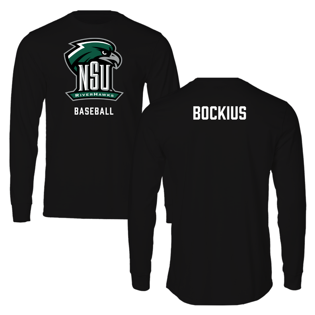 Northeastern State University Baseball Black Performance Long Sleeve - Brazen Bockius
