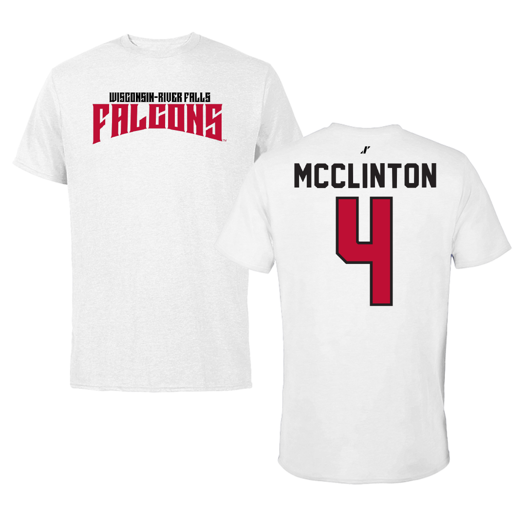 University of Wisconsin-River Falls Lacrosse White Classic Performance Tee - #4 Aliviah McClinton