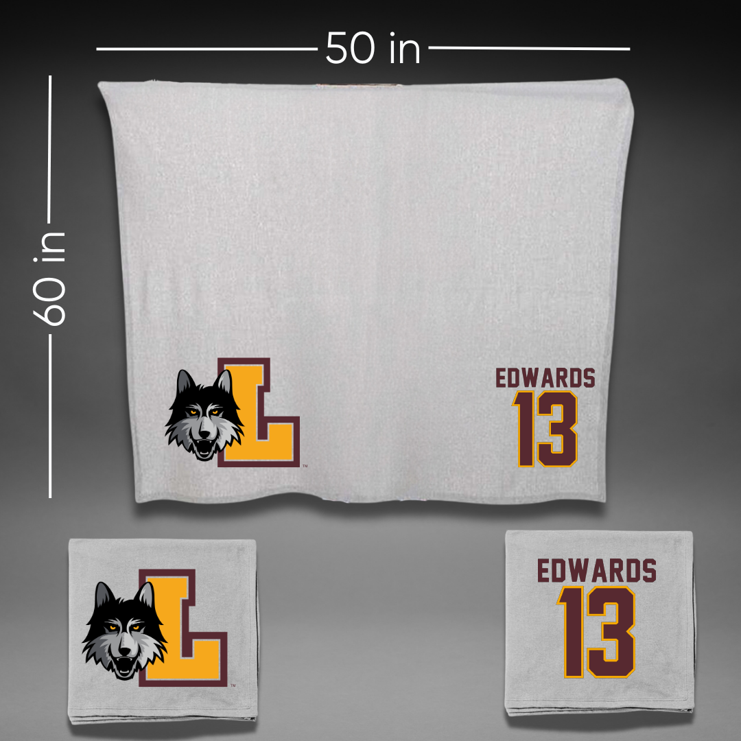 Loyola University-Chicago Basketball Gray Blanket - #13 Sheldon Edwards