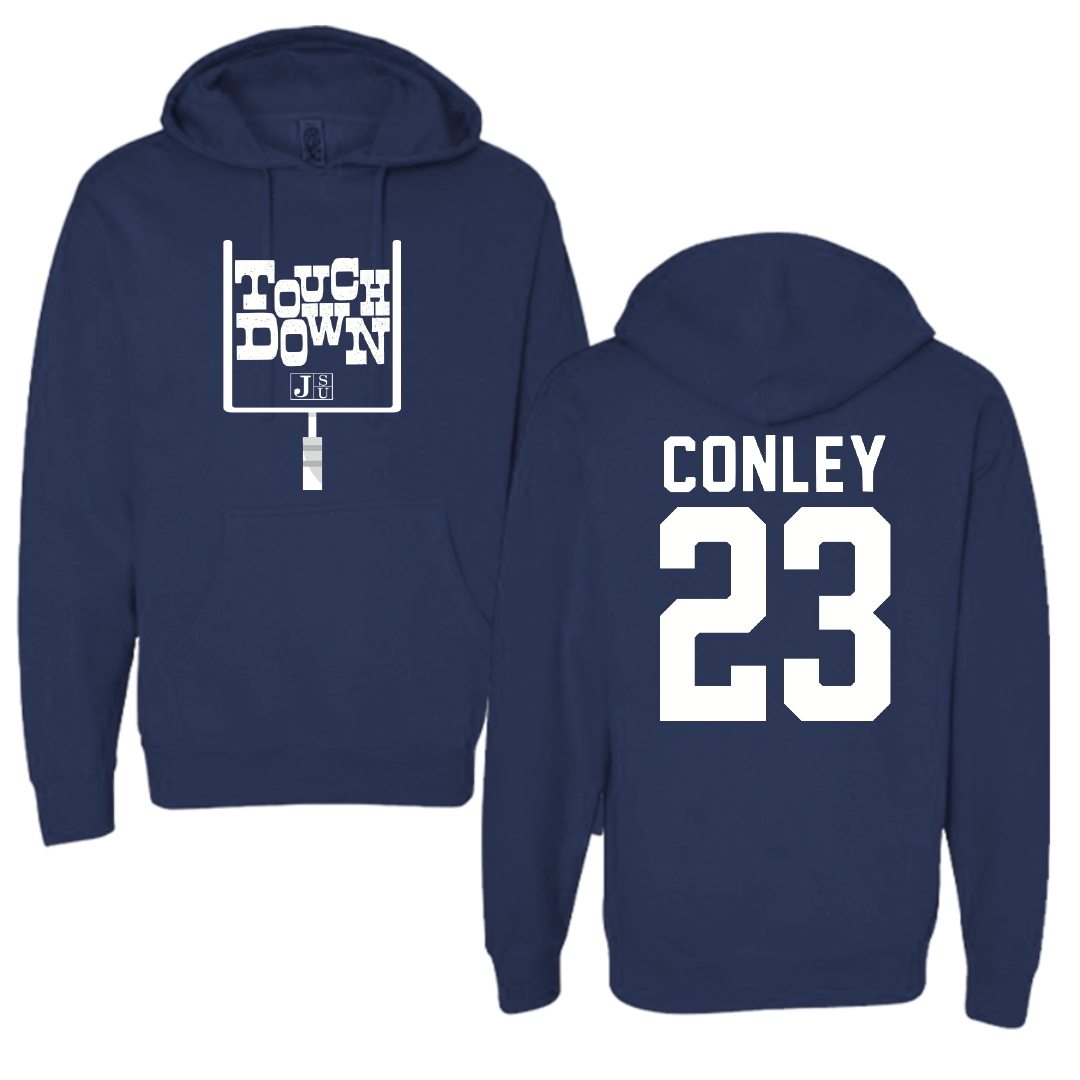 Jackson State University Football Navy Touchdown Hoodie - #23 Kierrie Conley
