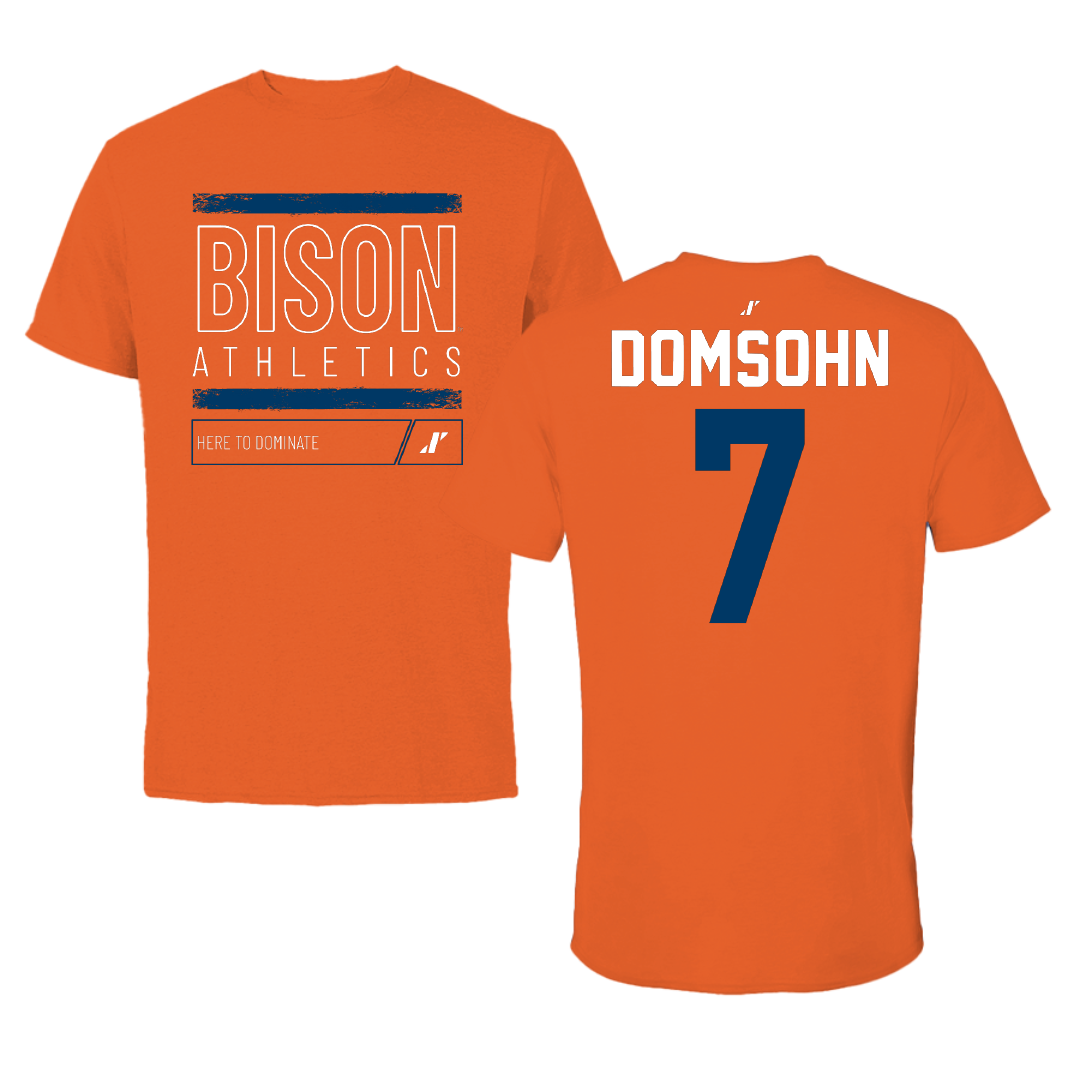 Bucknell University Soccer Orange Dominate Performance Tee - #7 Zane Domsohn