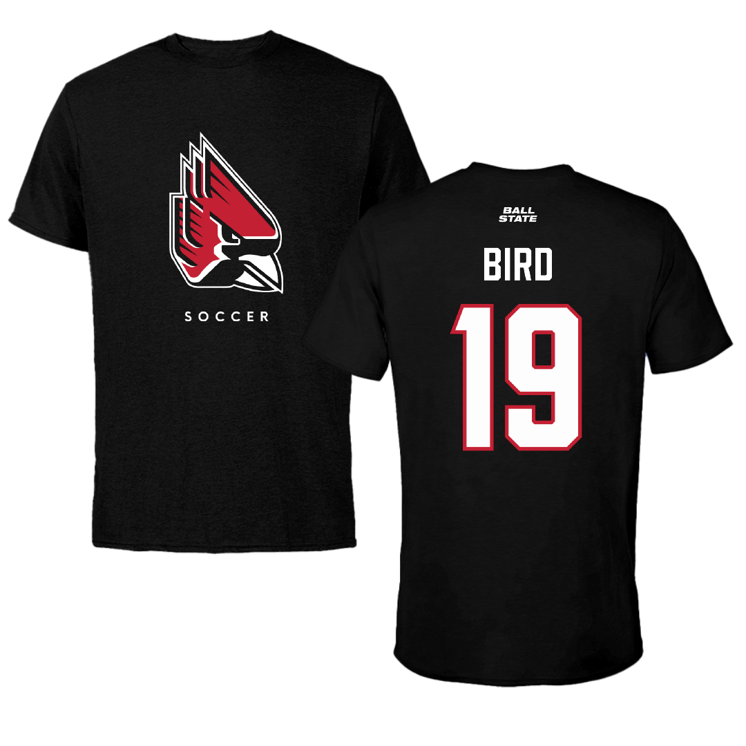 Ball State University Soccer Black Performance Tee - #19 Sami Bird