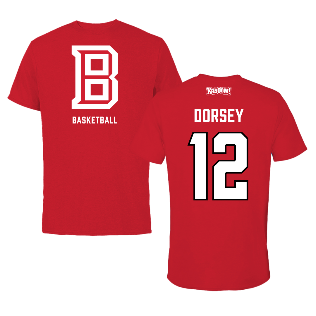 Bradley University Basketball Red Block Performance Tee - #12 Nika Dorsey