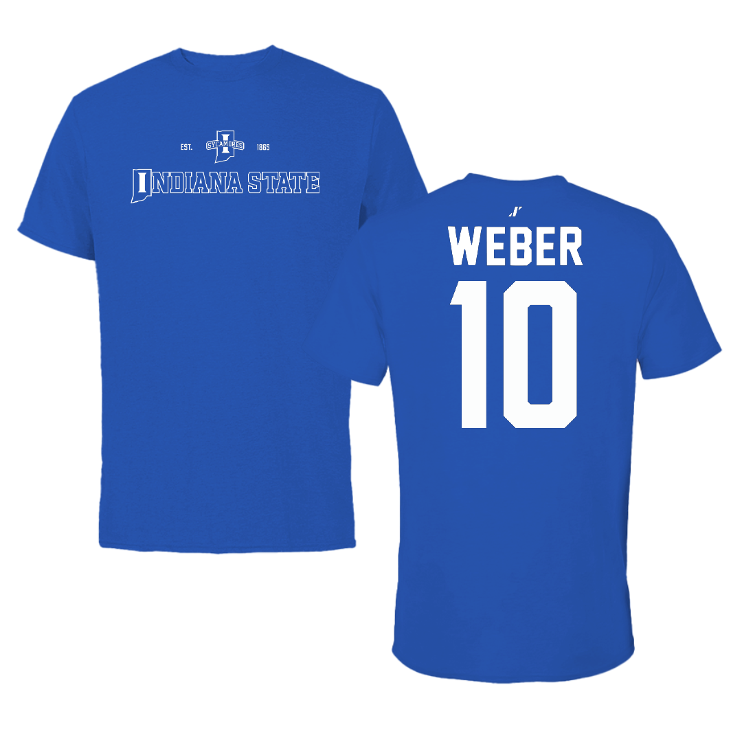 Indiana State University Volleyball Blue General Performance Tee - #10 Emily Weber