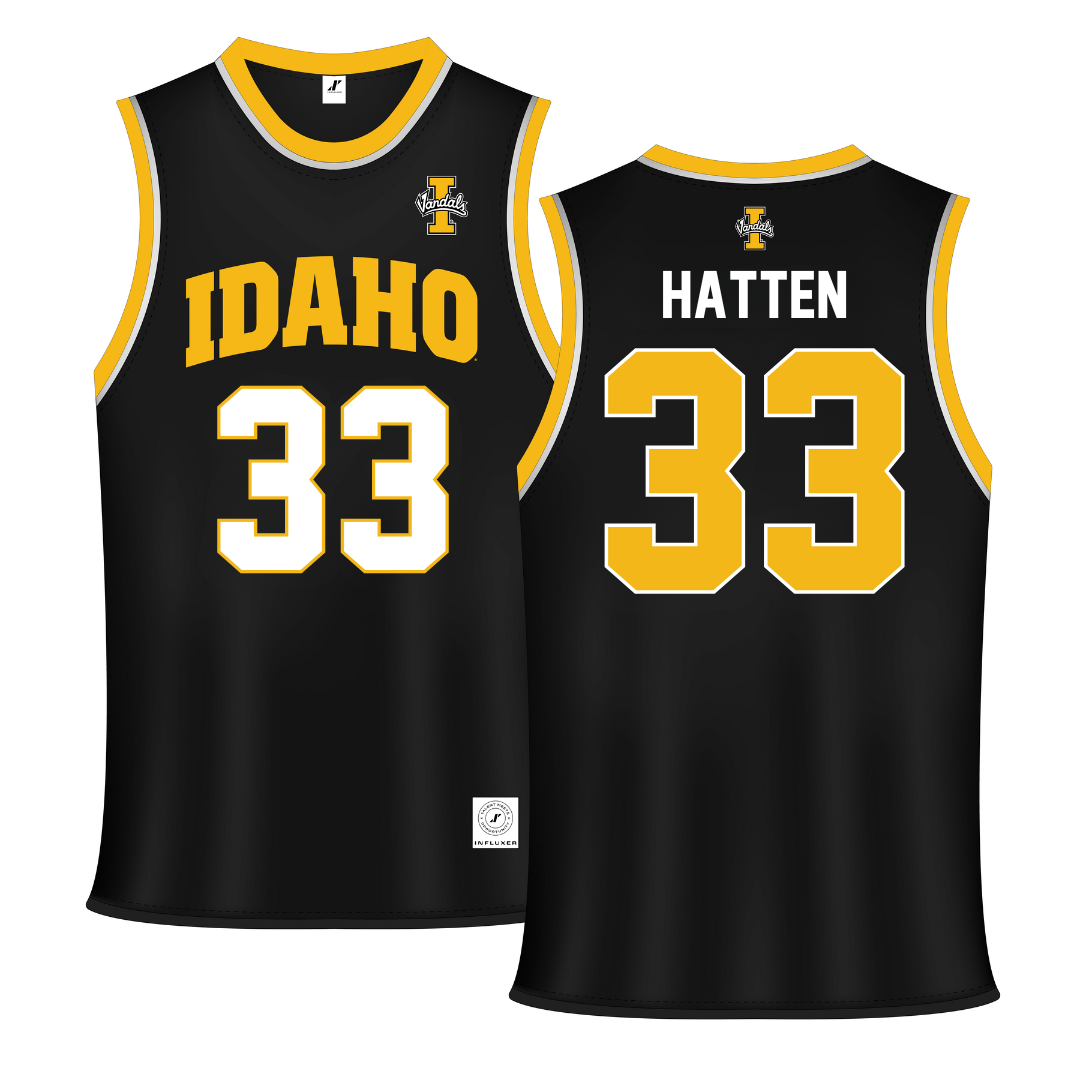 University of Idaho Black Basketball Jersey - #33 Jack Hatten