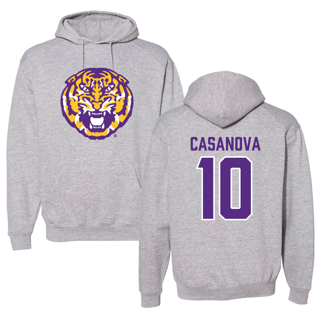 Louisiana State University Softball Gray Hoodie - #10 Emilee Casanova