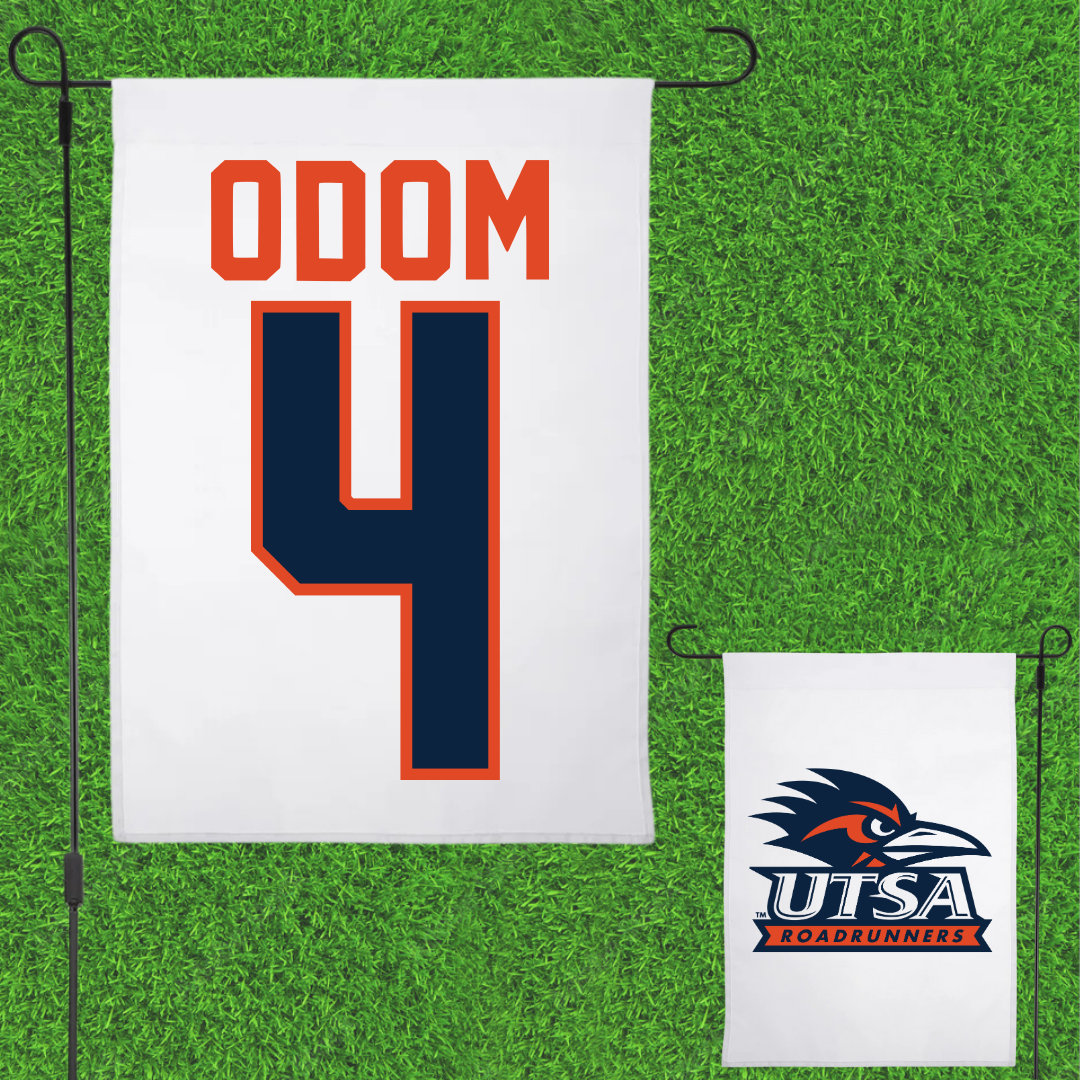 University of Texas at San Antonio Baseball White Garden Flag - #4 Tye Odom