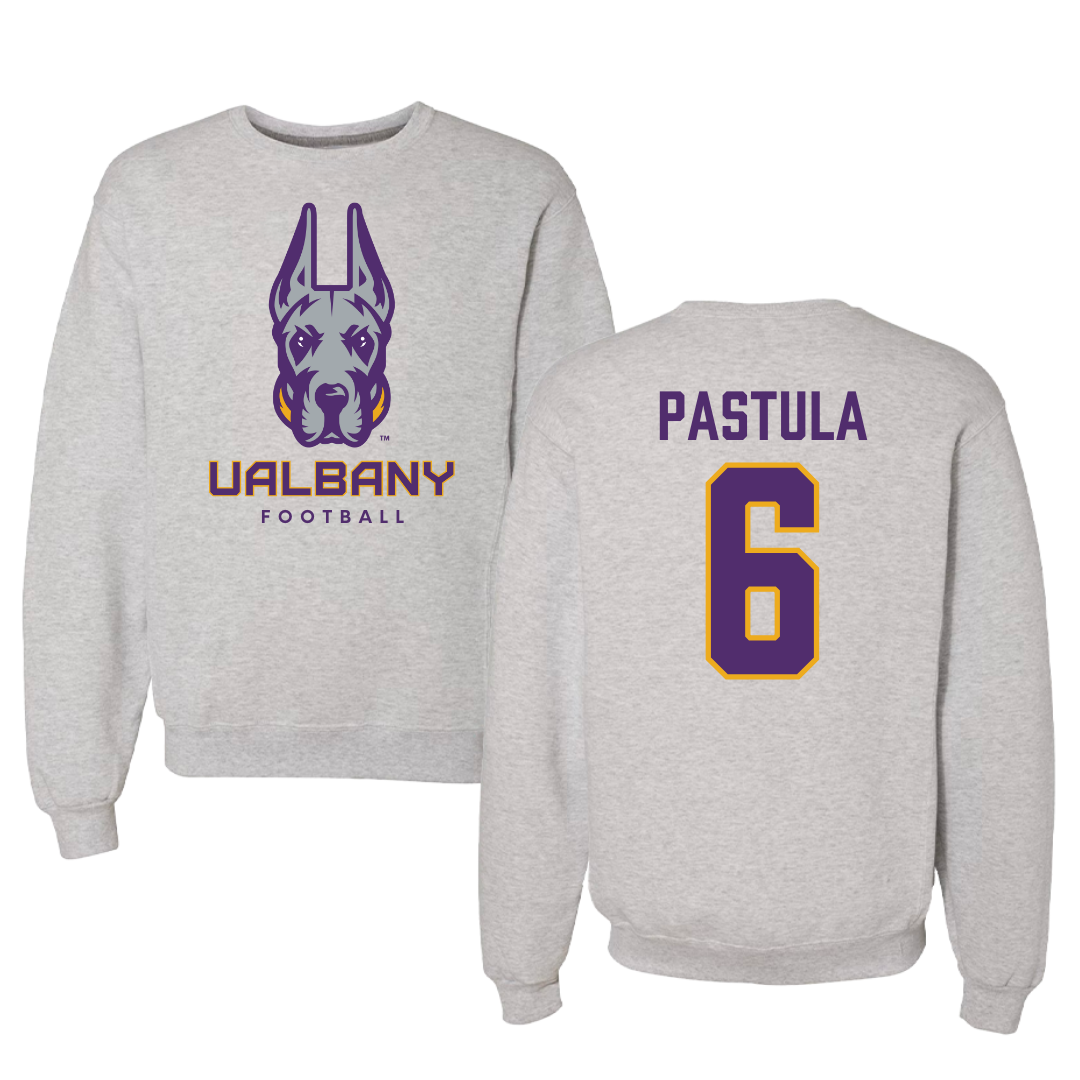 University at Albany Football Gray Crewneck - #6 Tyler Pastula