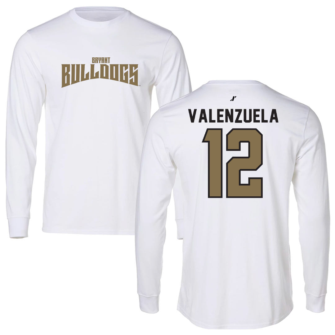 Bryant University Softball White Classic Performance Long Sleeve - #12 Faith Valenzuela