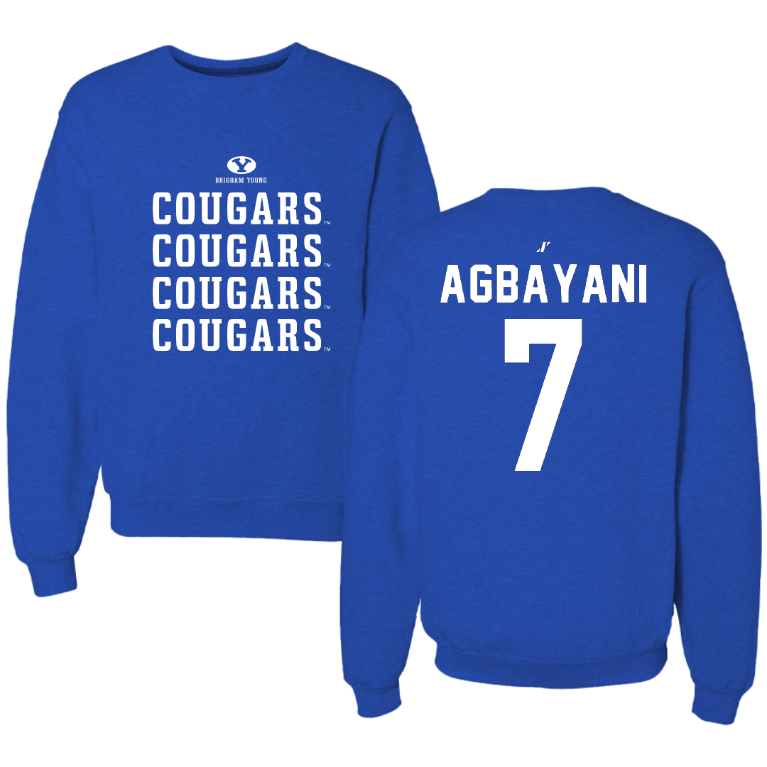 Brigham Young University Softball Blue General Crewneck - #7 Aleia Agbayani
