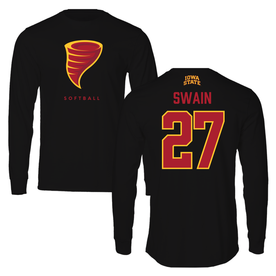 Iowa State University Softball Black Long Sleeve - #27 Saya Swain