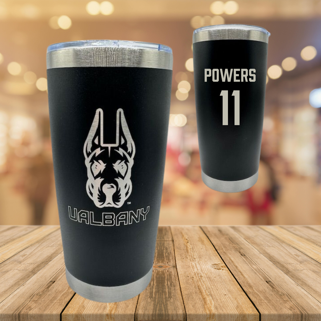 University at Albany Softball Black Stainless Steel Tumbler - #11 Kate Powers