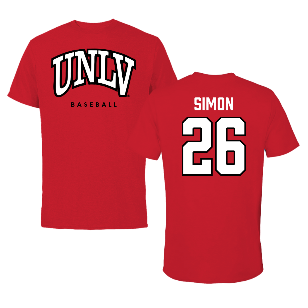 University of Nevada-Las Vegas Baseball Red Tee - #26 Sam Simon