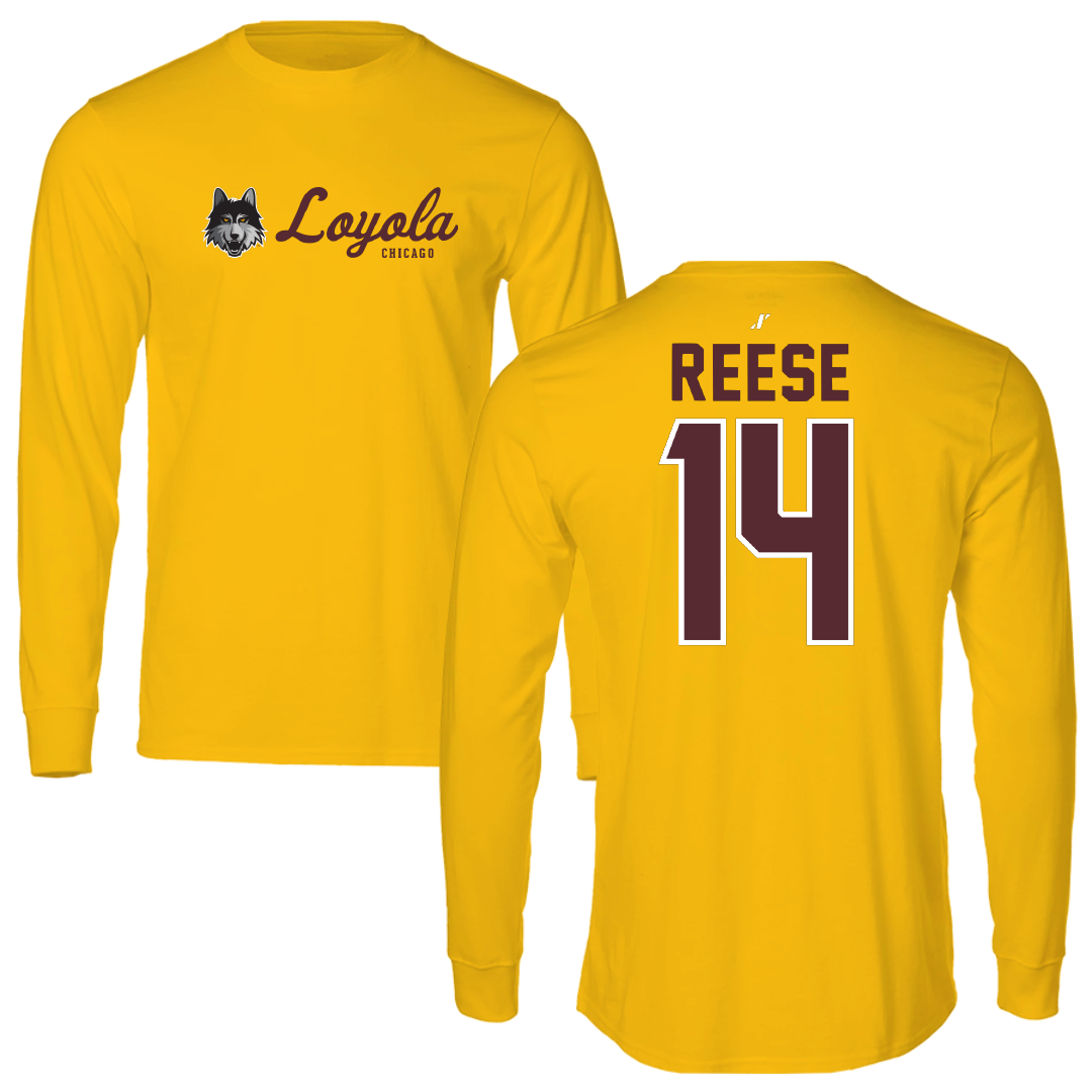 Loyola University-Chicago Basketball Gold General Long Sleeve - #14 Caleb Reese