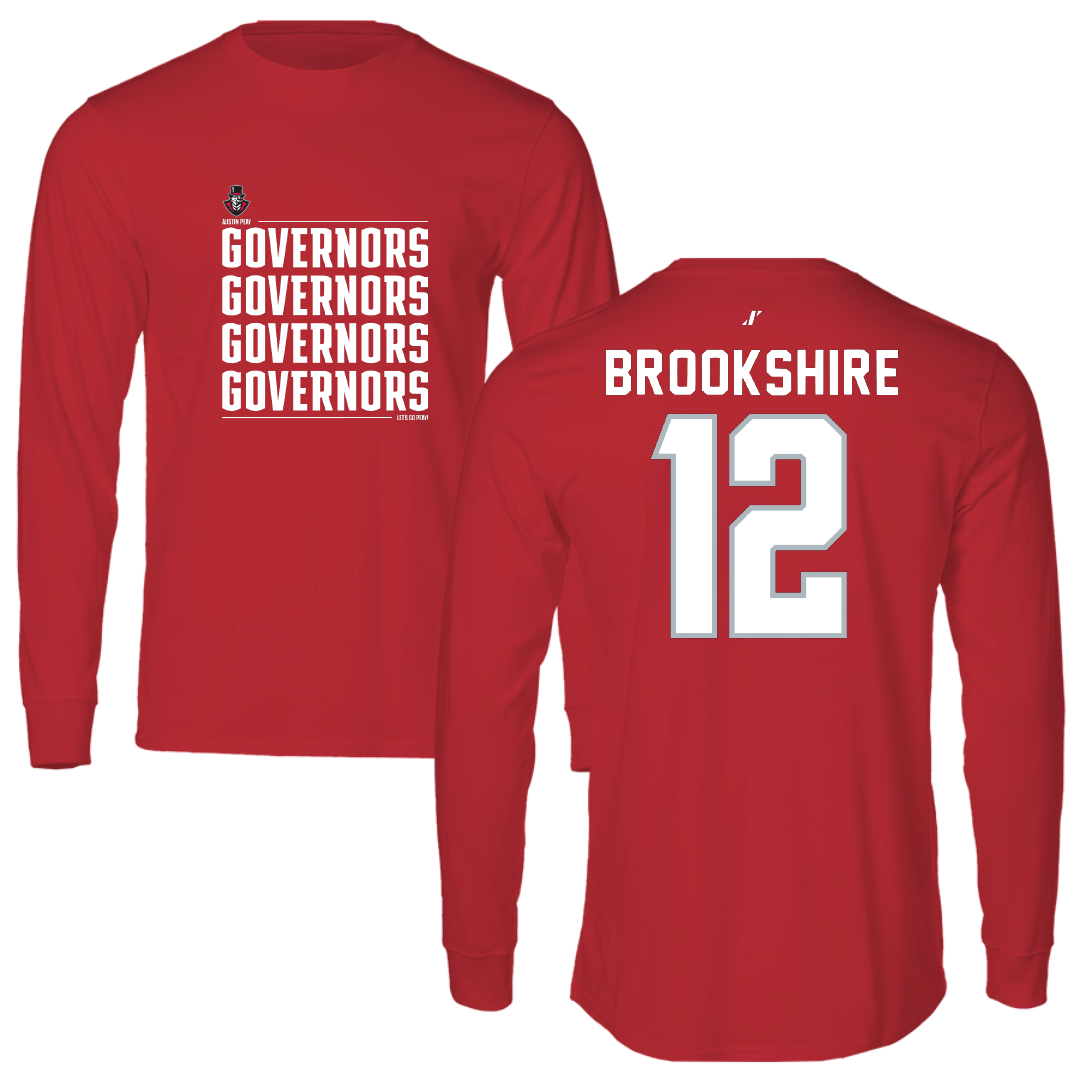 Austin Peay State University Basketball Red General Performance Long Sleeve - #12 Anton Brookshire
