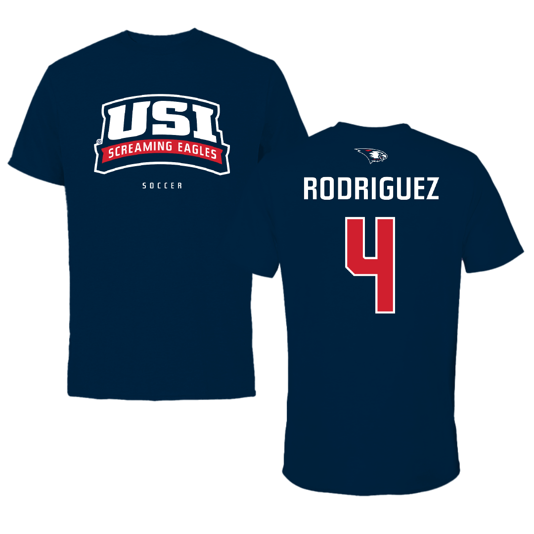 University of Southern Indiana Soccer Navy Tee - #4 Diego Rodriguez