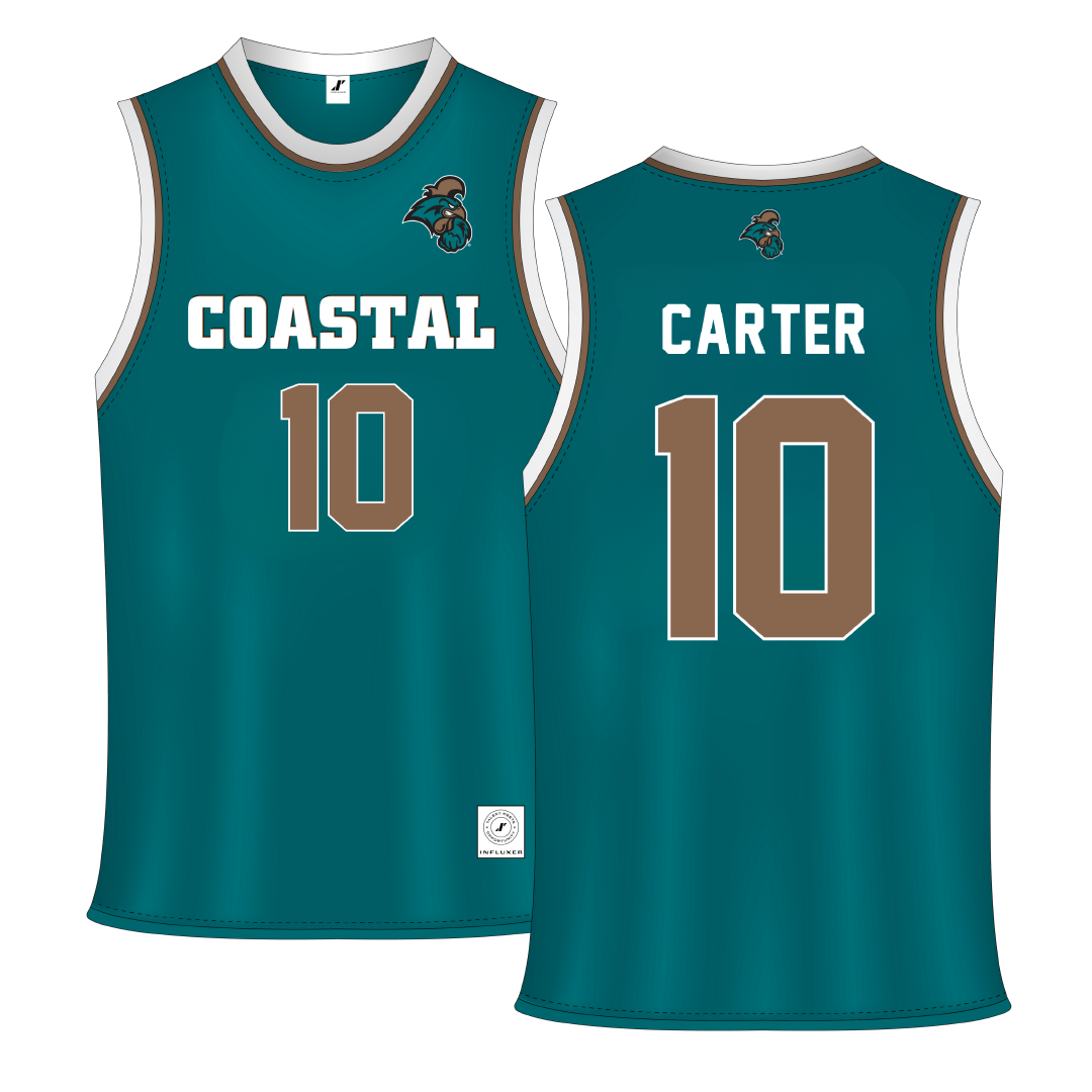 Coastal Carolina University Teal Basketball Jersey - #10 Dalanna Carter