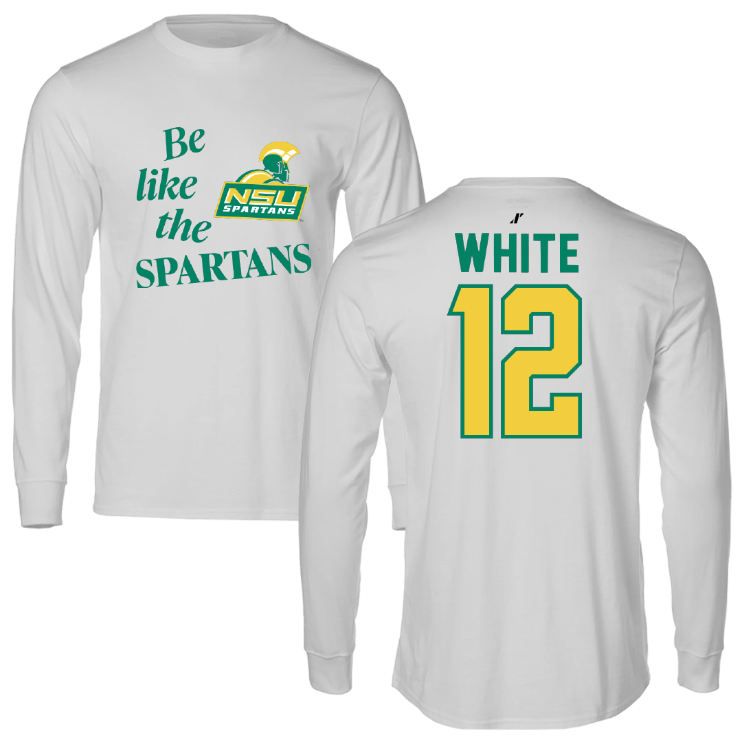 Norfolk State University Football Light Gray Be Like Us Long Sleeve - #12 Jaylen White