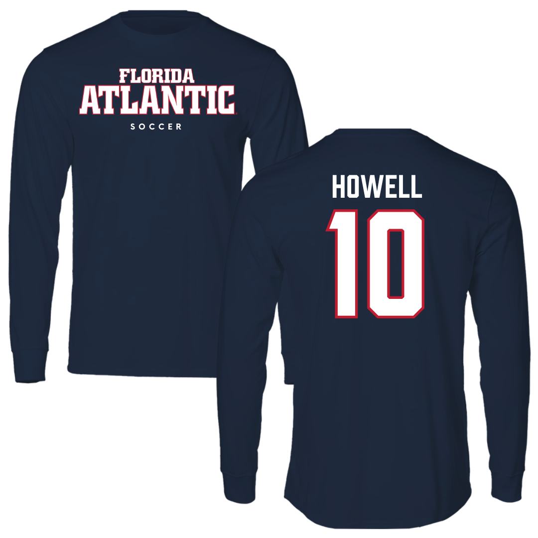 Florida Atlantic University Soccer Navy Block Long Sleeve - #10 Jamie Howell