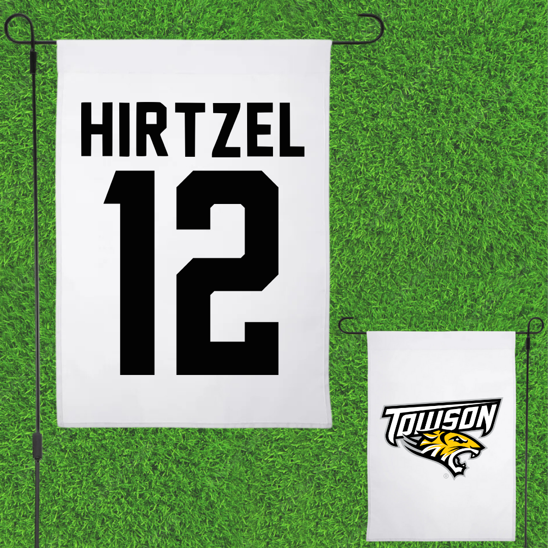 Towson University Field Hockey White Garden Flag - #12 Lexi Hirtzel