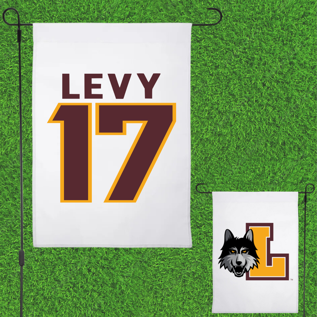 Loyola University-Chicago Soccer White Garden Flag - #17 Dylan Levy