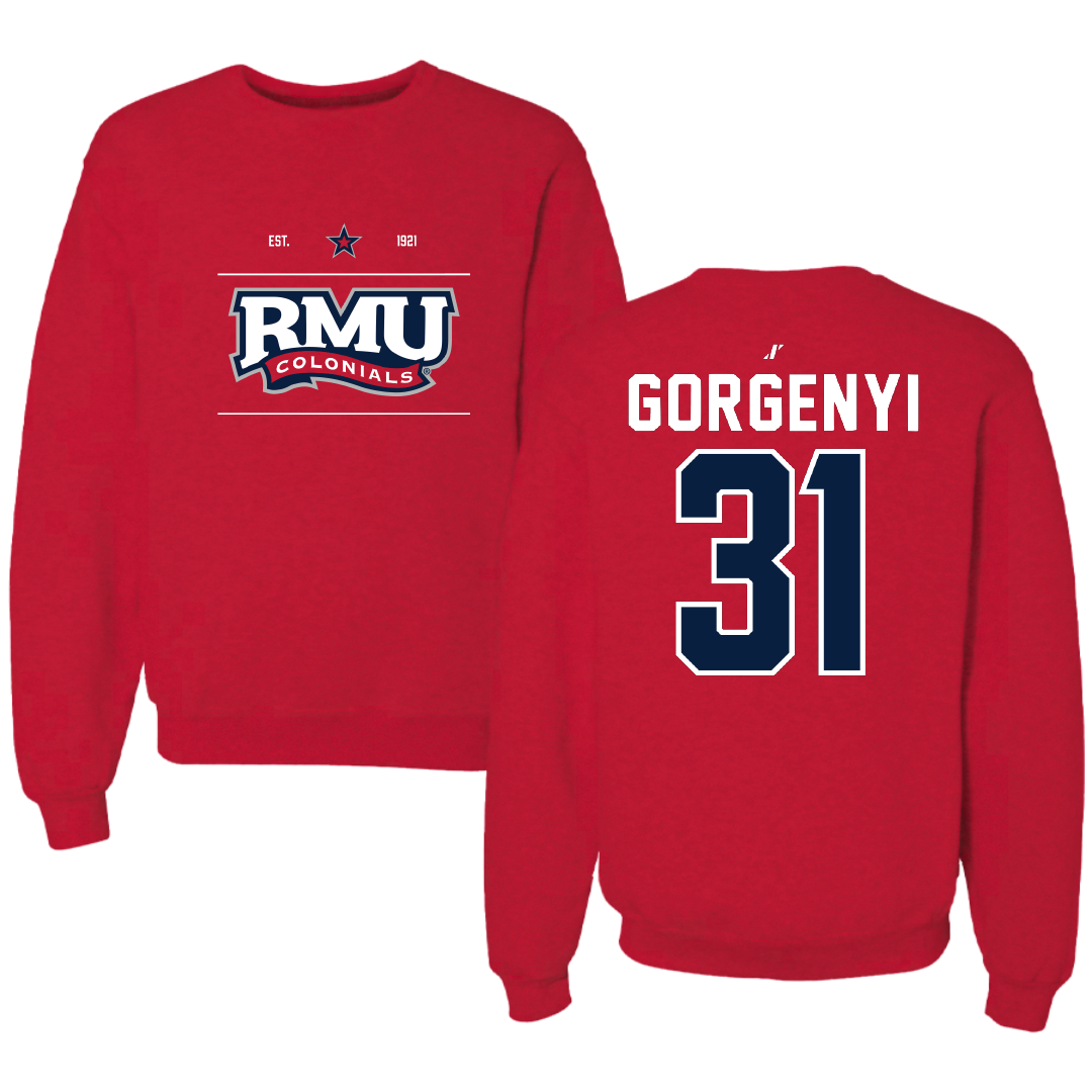 Robert Morris University Soccer Red General Crewneck - #31 Kieran Gorgenyi
