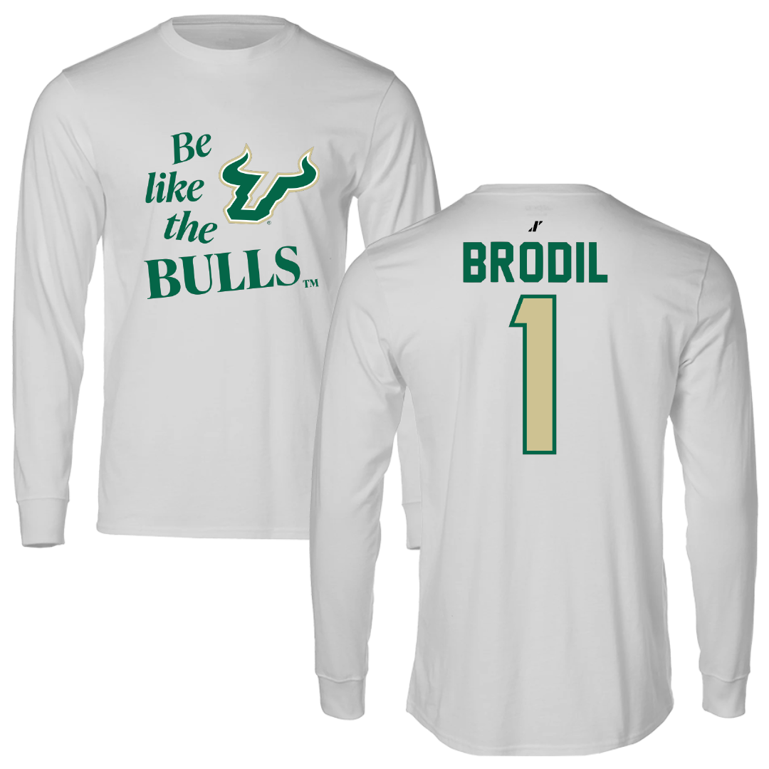 University of South Florida Baseball Light Gray Be Like Us Performance Long Sleeve - #1 Marcus Brodil