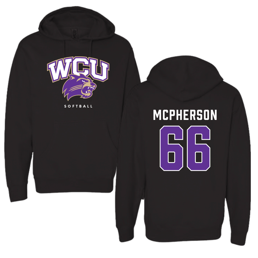 Western Carolina University Softball Black Hoodie - #66 Maya McPherson
