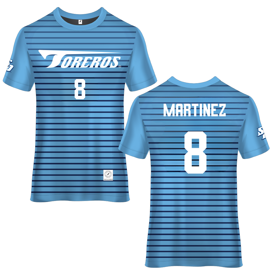 University of San Diego Blue Soccer Jersey - #8 Josh Martinez
