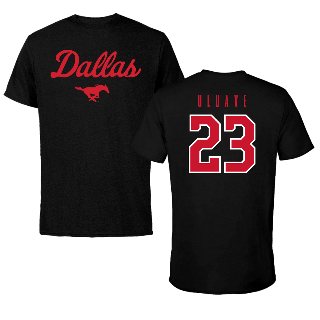 Southern Methodist University Volleyball Black Dallas Performance Tee - #23 Sina Uluave
