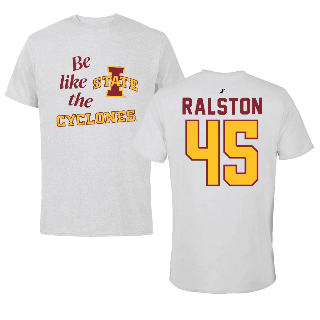 Iowa State University Softball Light Gray Be Like Us Performance Tee - #45 Jaiden Ralston