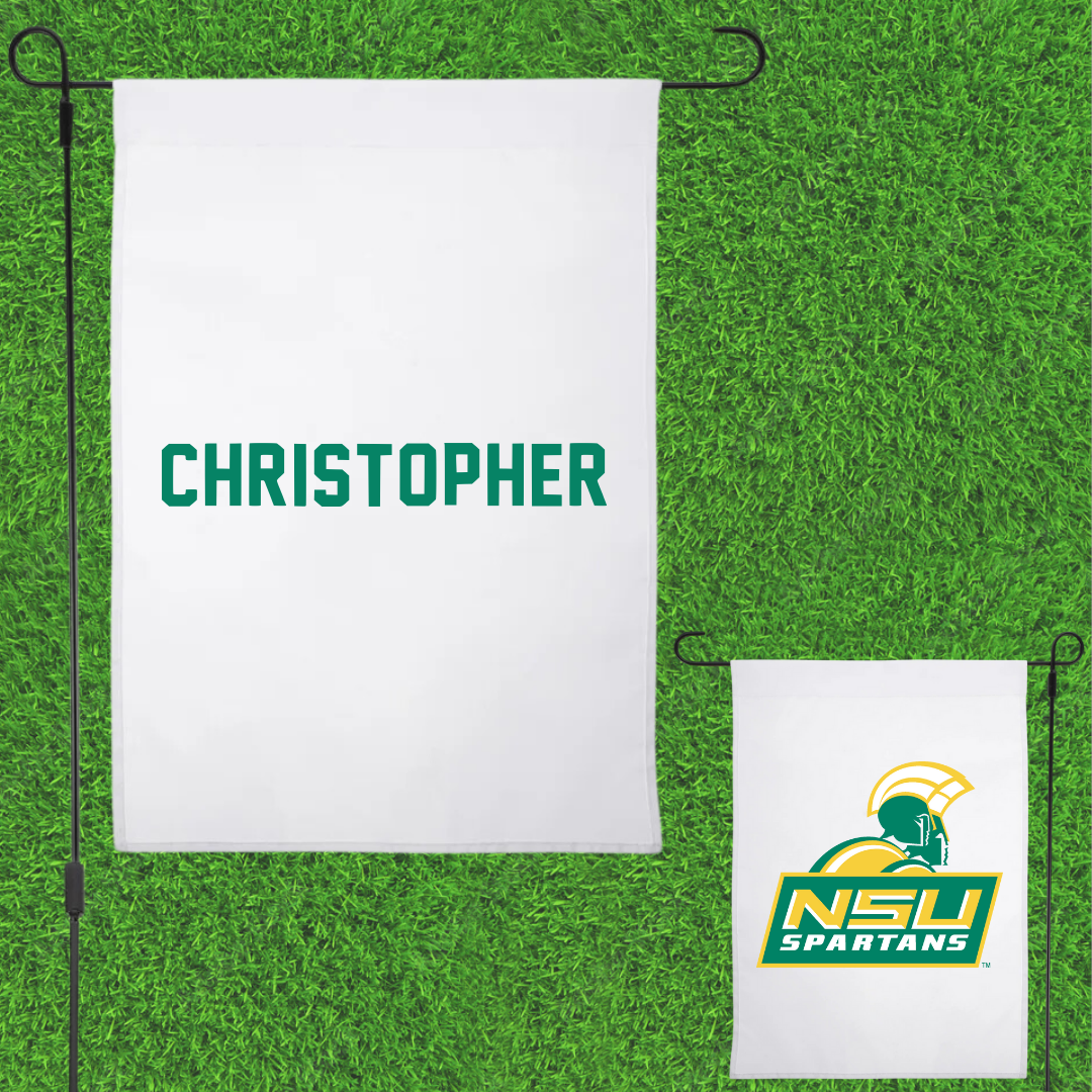 Norfolk State University TF and XC White Garden Flag - Jahquan Christopher