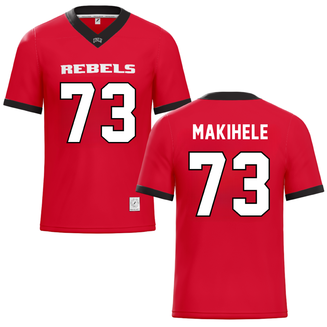 University of Nevada-Las Vegas Red Football Jersey - #73 Alani Makihele