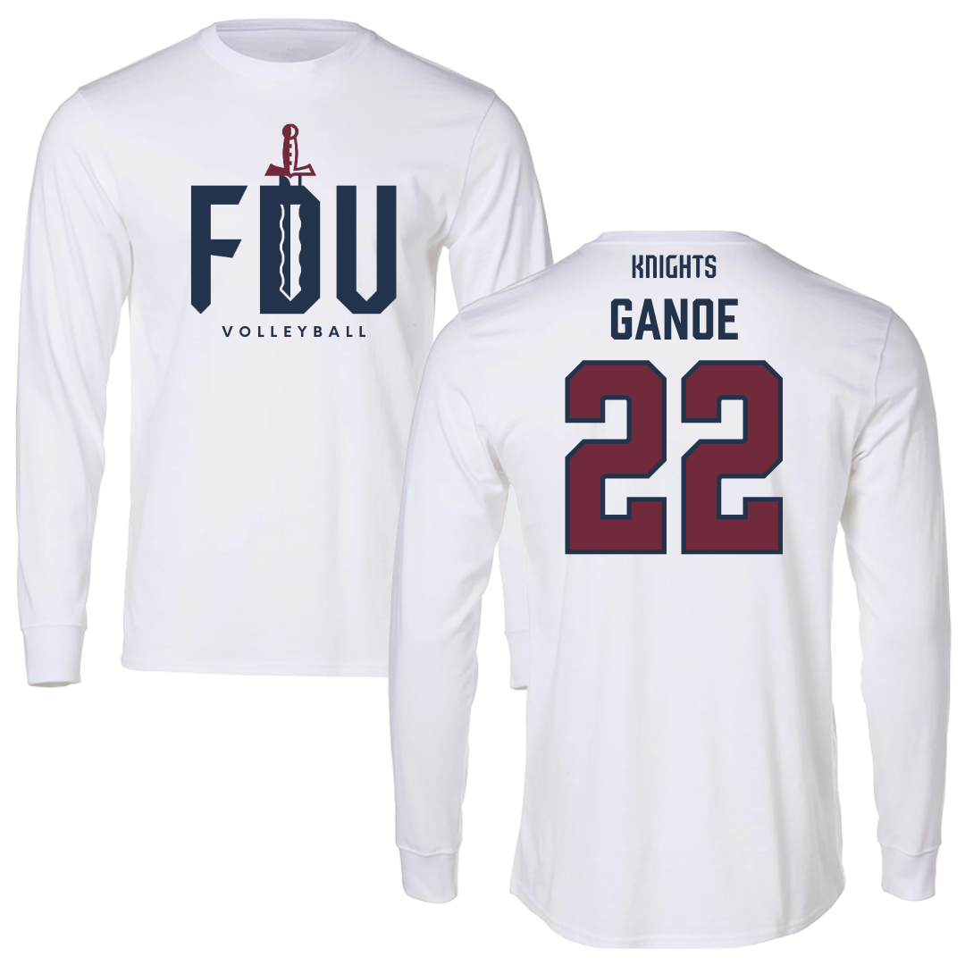 Fairleigh Dickinson University-Metropolitan Campus Volleyball White Long Sleeve - #22 Kyndal Ganoe